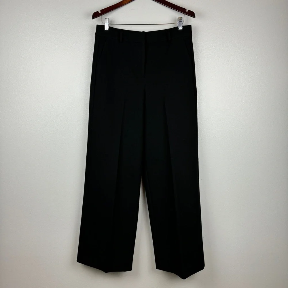 J. Crew Wide Leg Trousers Four Season Stretch Black Size 10 NWOT - Picture 3 of 9